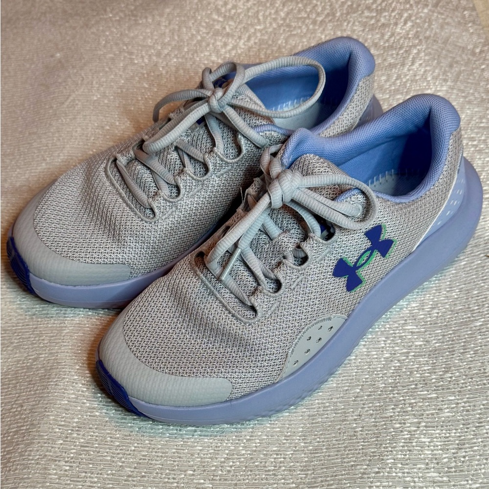 Under Armour Gray and Blue Sneakers with Breathable Mesh